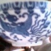 Tasse et sous-tasse bleu porcelaine