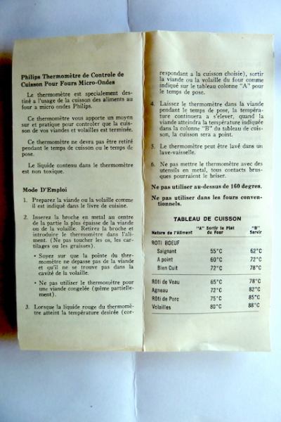 Vente Thermom&egrave;tre micro-ondes