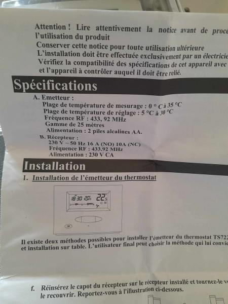 Thermostat programmable à rouleau tactile sans fil pas cher