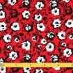 Vente Tissu satin de coton rouge fleurs blanches