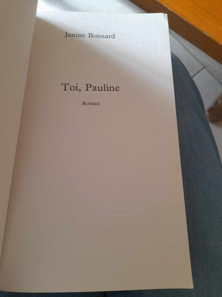 Vente Toi , pauline - janine boissard