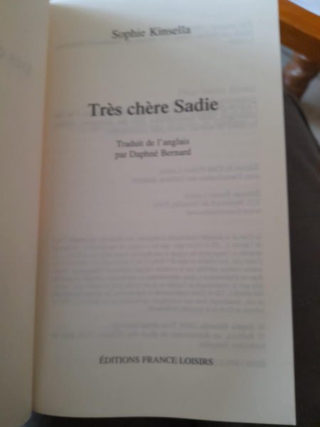 Vente Tr&egrave;s ch&egrave;re sadie - sophie kinsella