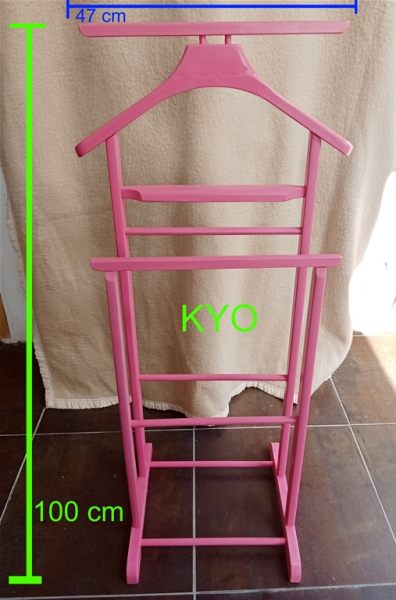 Valet de chambre-nuit bois rose porte-habit cintre