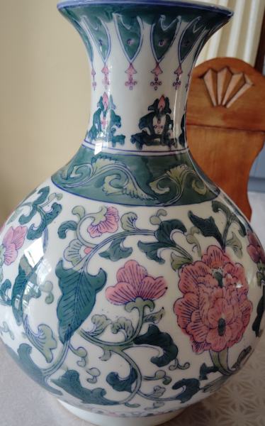 Vase bleu rose