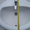 Vasque ovale céramique + robinet arret automatique pas cher