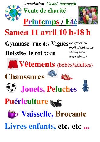 Vente de charit&eacute; printemps &amp;  et&eacute;