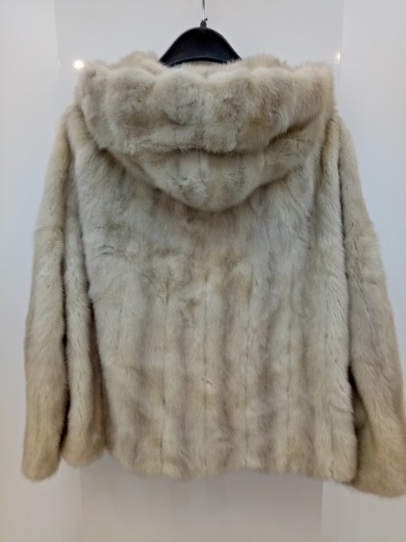 Veste large en vison, couleur beige