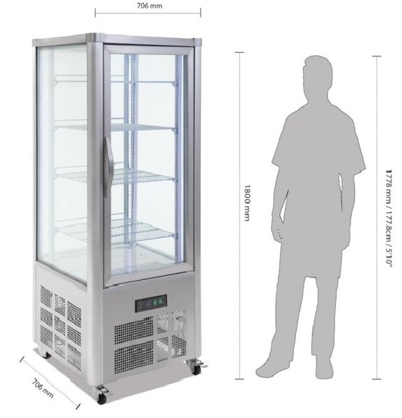 Vente Vitrine &agrave; p&acirc;tisserie sur roulettes 400 litres neuf