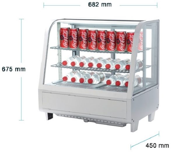 Vitrine r&eacute;frig&eacute;r&eacute;e de comptoir 100 litres - neuve pas cher