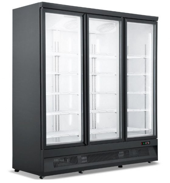 Vitrine réfrigérée murale 3 portes en noir